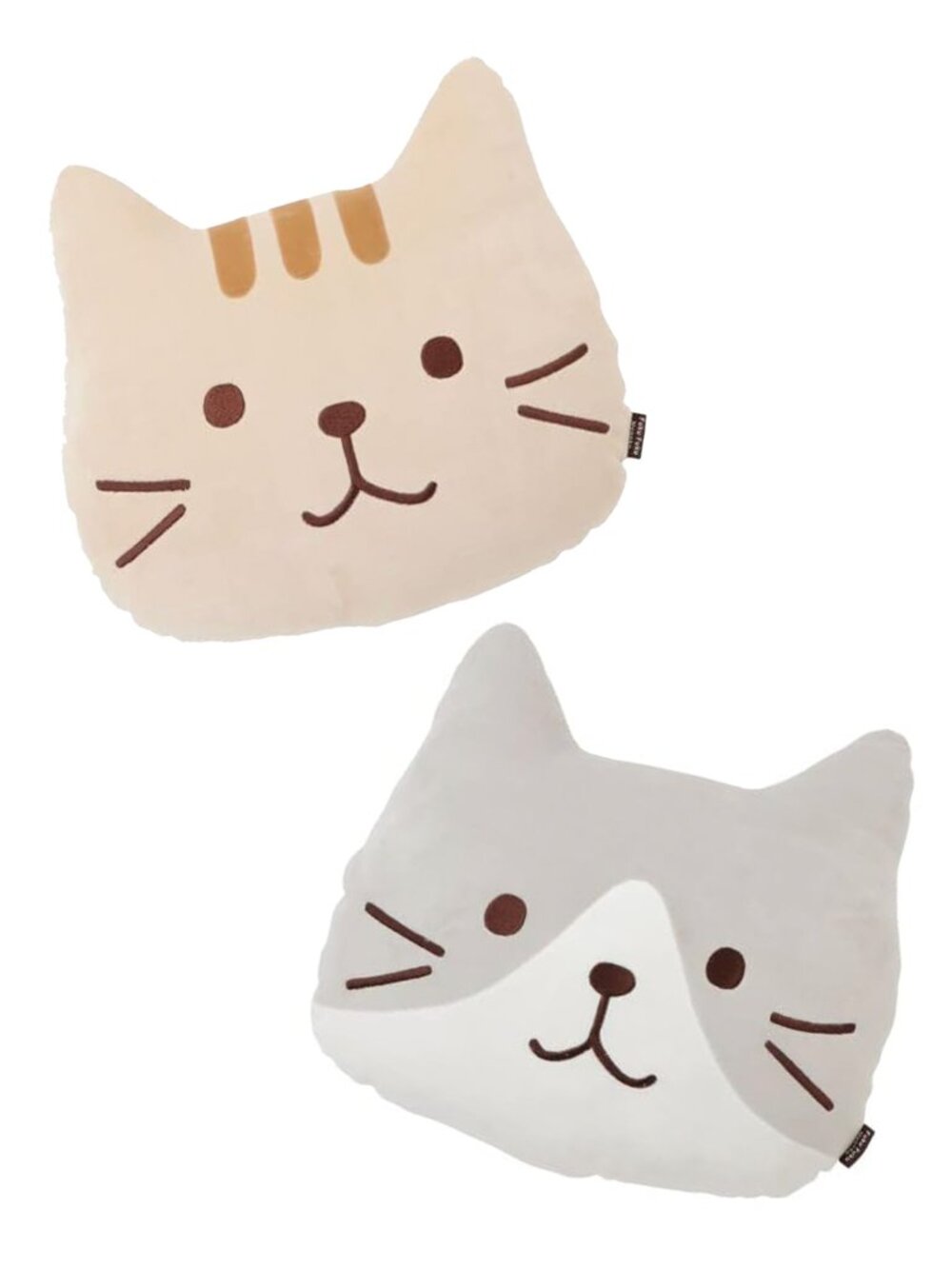 HTF FukuFukuNyanko HAPiNS kitty cat plush face pillows: Hatch + Chachamaru